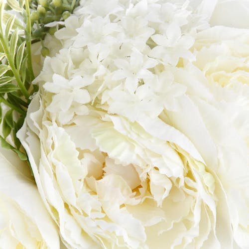 Bouquet de fleurs blanches D20xH35cm