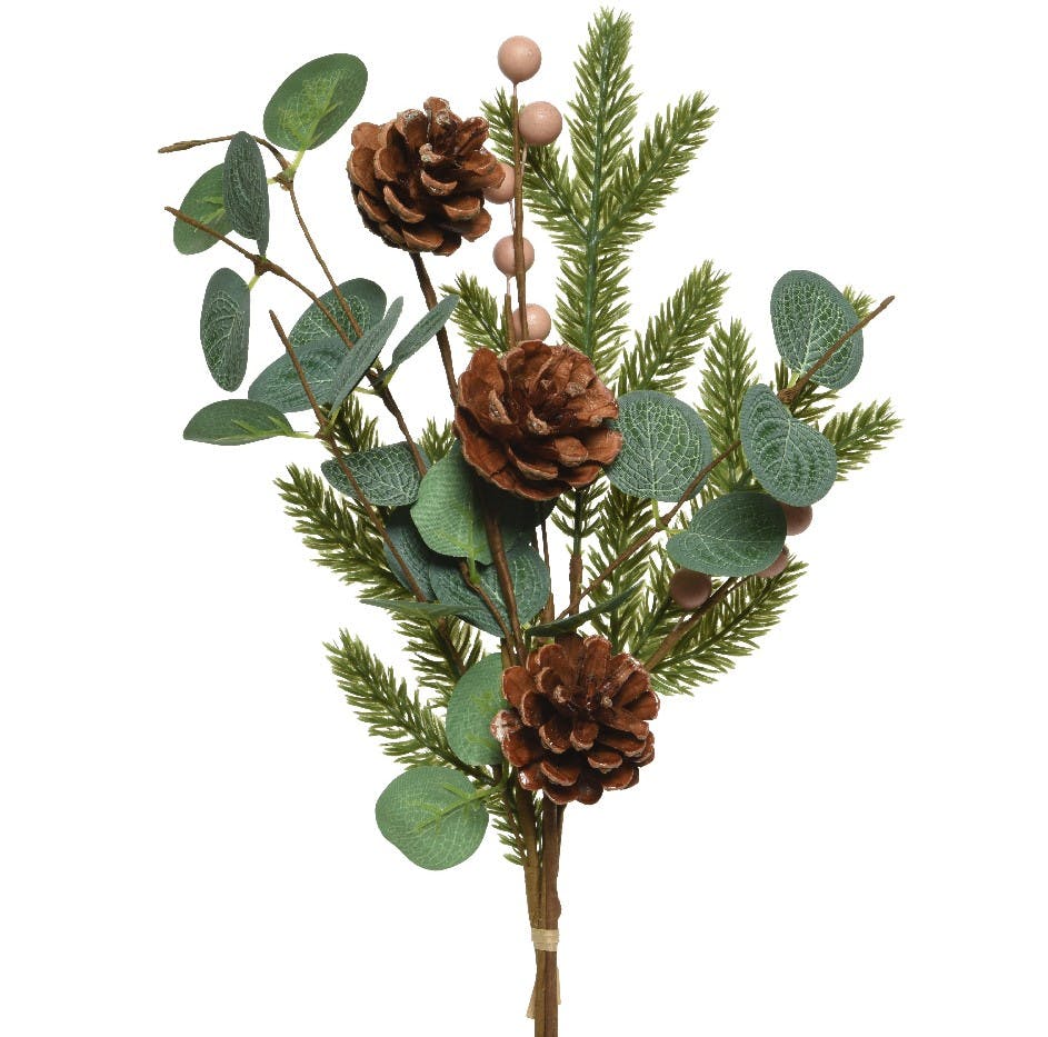 Bouquet de Noël artificiel avec pommes de pin