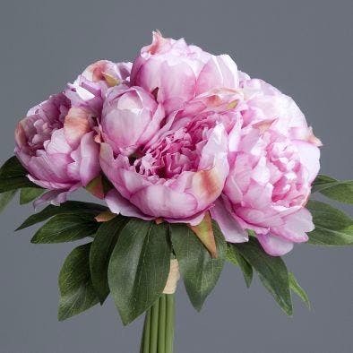 Bouquet de pivoines coloris lavande, 35cm