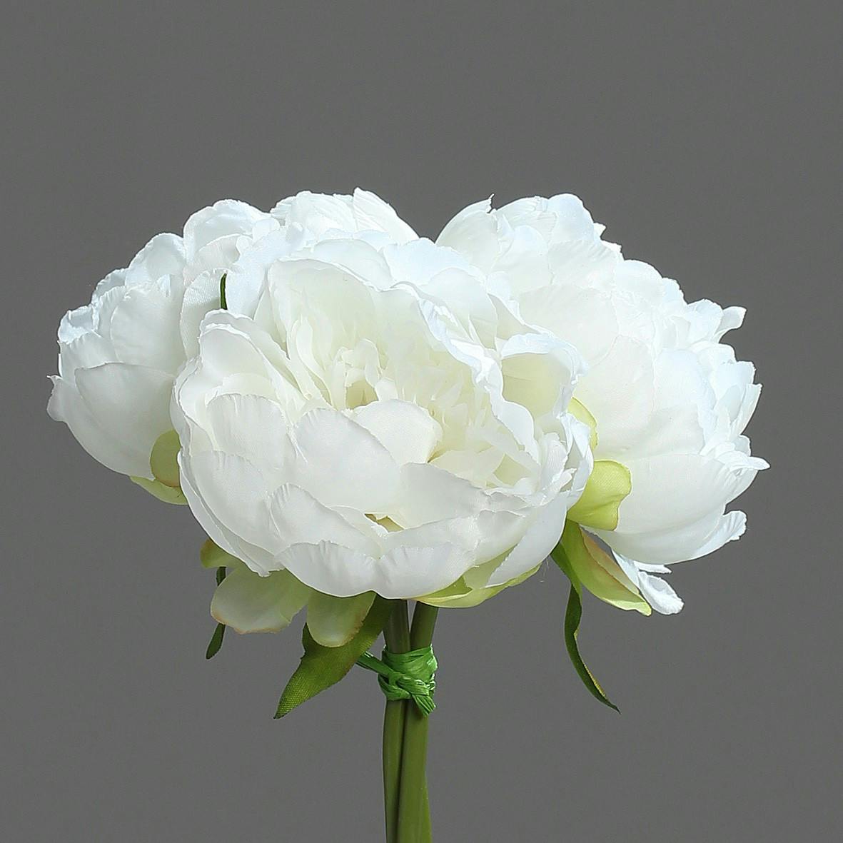 Bouquet de Pivoines Crème 3 fleurons 20CM