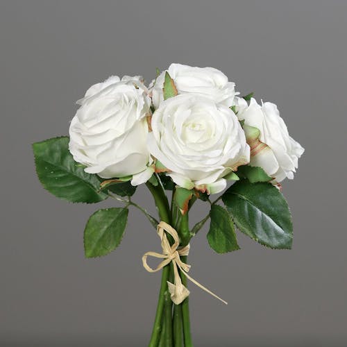 Bouquet de roses blanches 21 cm