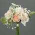 Bouquet de roses et gypsophile coloris rose et crème, 20cm