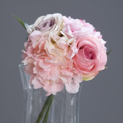 Bouquet Hortensias Rose 24CM