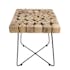 Bout de canapé bois de teck métal forme carrée Jaipur