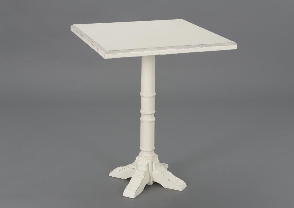Bout de canapé bois vieilli blanc 60 cm ORNEMENT L 60 x P 60 x  H 75 AMADEUS