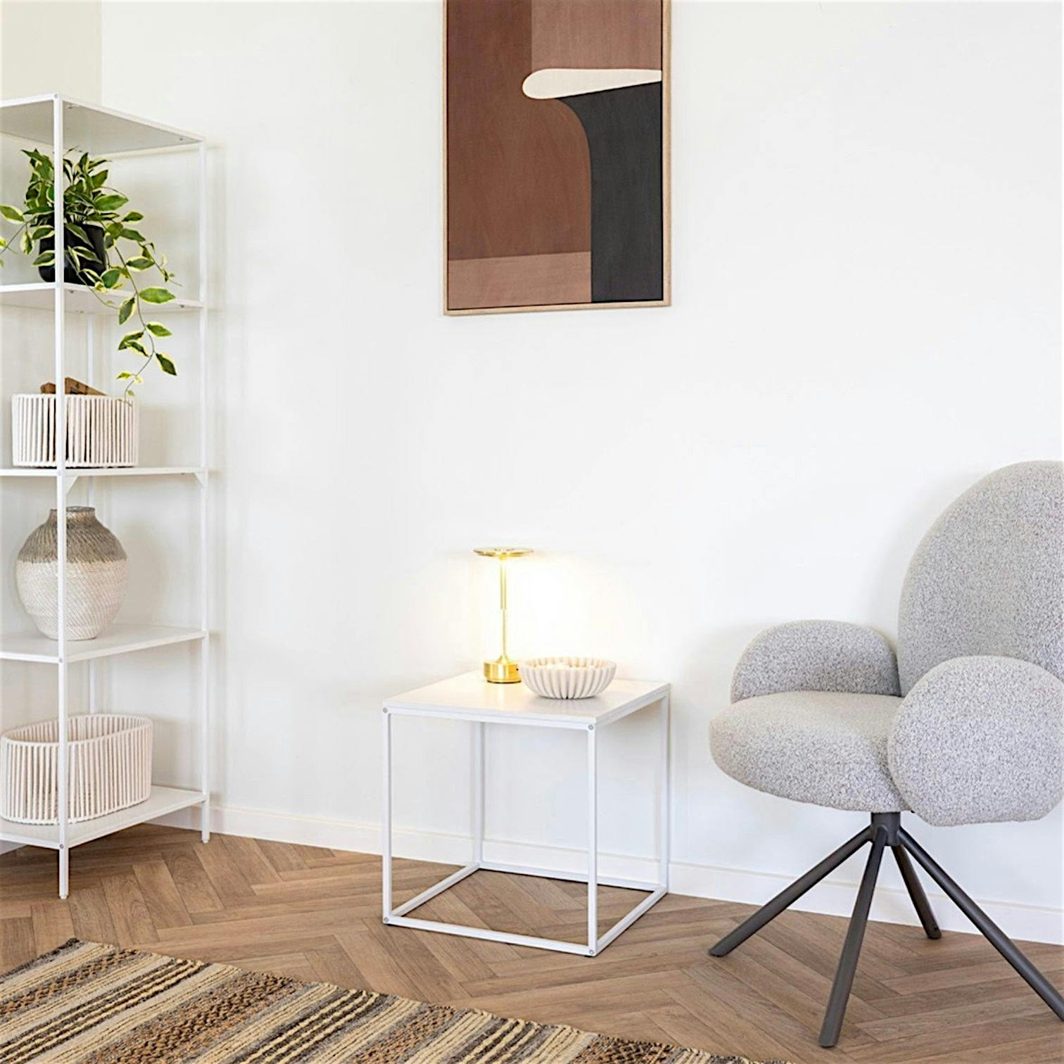 Bout de canapé cube blanc VARDE