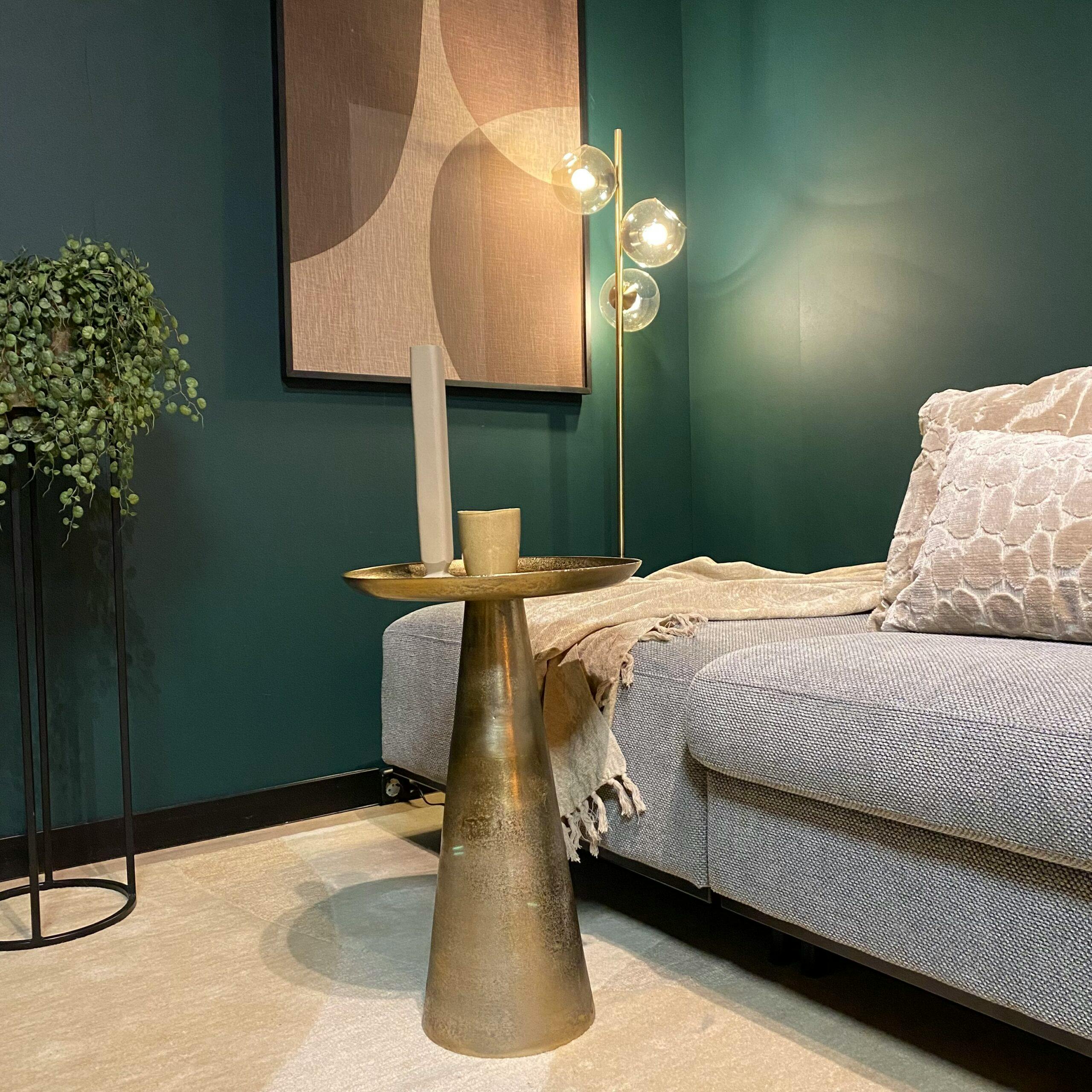 Bout de canapé doré en aluminium 40 cm KANO