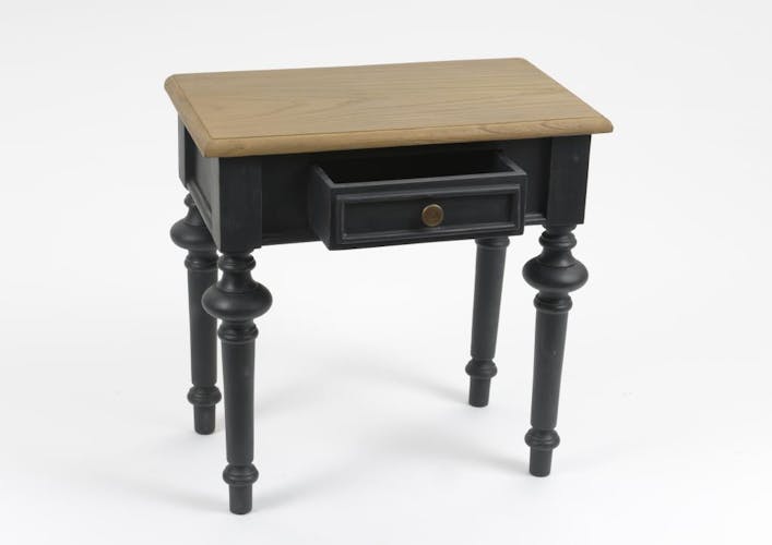 Bout de canapé en bois noir 1 tiroir style Louis XVI NEW LEGENDE  L50xP30xH50 AMADEUS