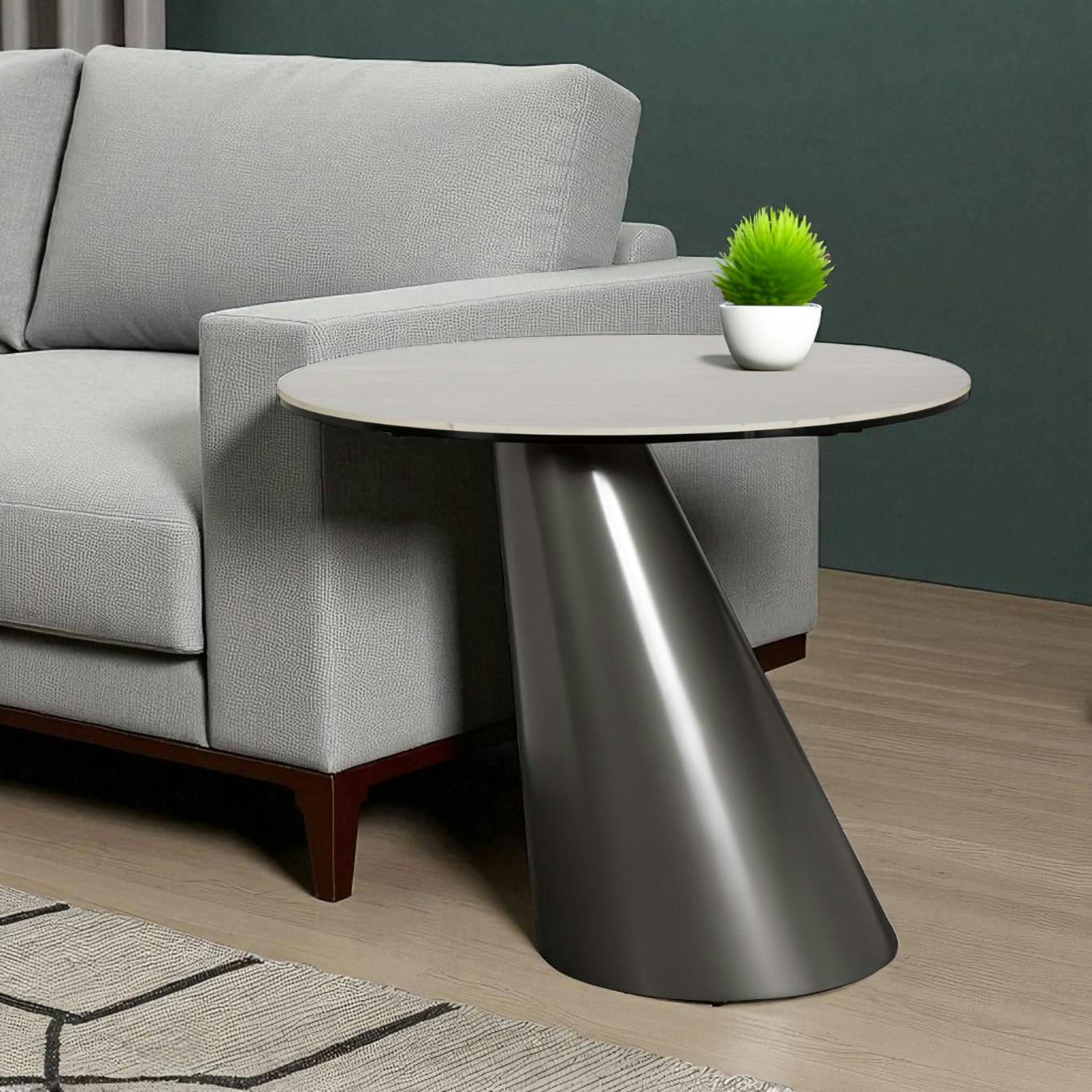 Bout de canapé en céramique blanche GIULIA