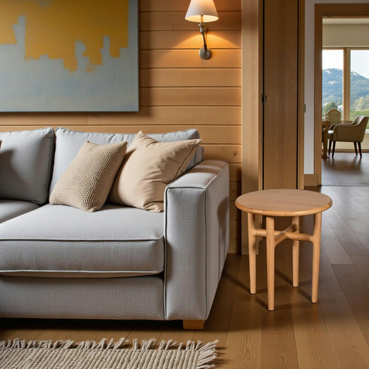 Bout de canapé moderne en chêne clair DERBY