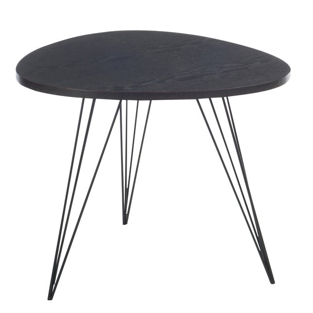 Bout de canapé rétro en bois noir 60x60x50cm
