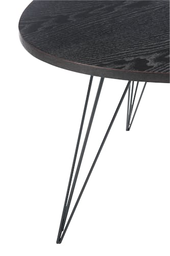 Bout de canapé rétro en bois noir 60x60x50cm