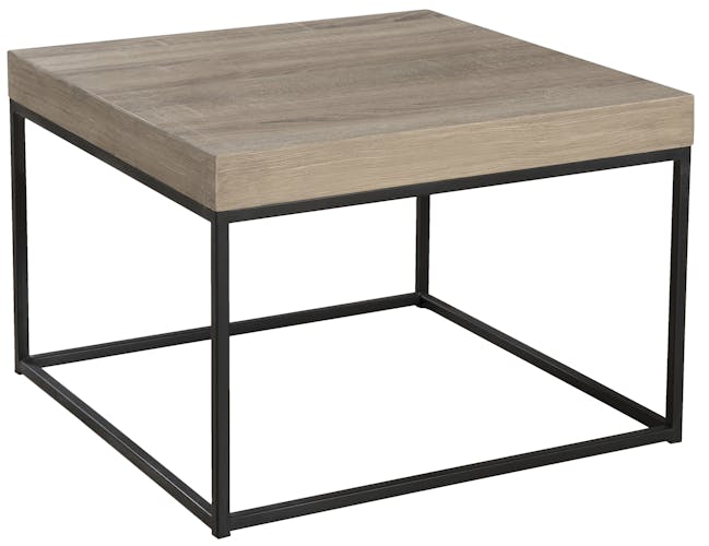 Bout de canapé / Table d'appoint cubique industrielle bois et pieds métal noir 50X50X36cm LALI