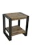 Bout de canapé / Table d'appoint hévéa recyclé blanchi et métal noirci 2 plateaux 50X40X50cm DOCKER