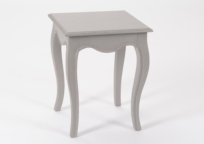 Bout de canapé / Table d'appoint romantique en bois patiné gris MERVEILLE L40 X Larg40 X H50cm AMADEUS