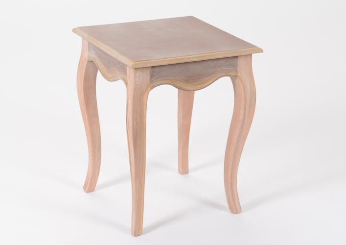 Bout de canapé / Table d'appoint romantique en bois prêt à peindre MERVEILLE L40XLarg40XH50cm AMADEUS