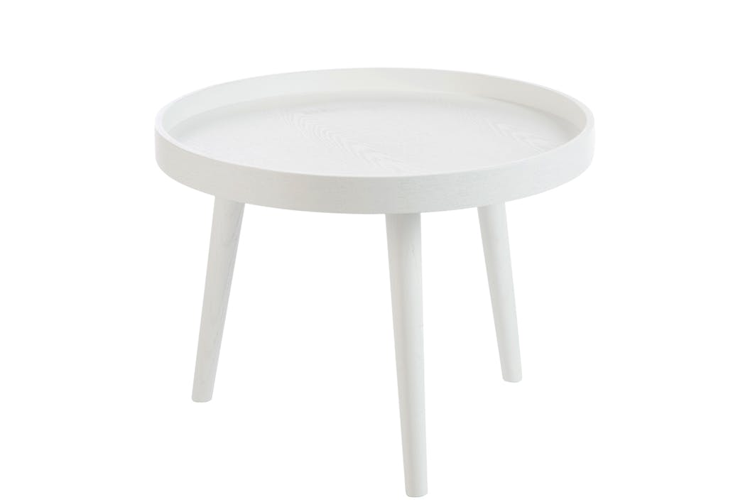 Bout de canapé / table d'appoint ronde en bois avec rebord, D60xH45cm