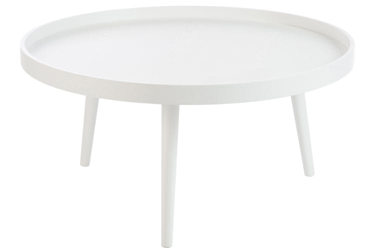 Bout de canapé / table d'appoint ronde en bois avec rebord, D90xH45cm
