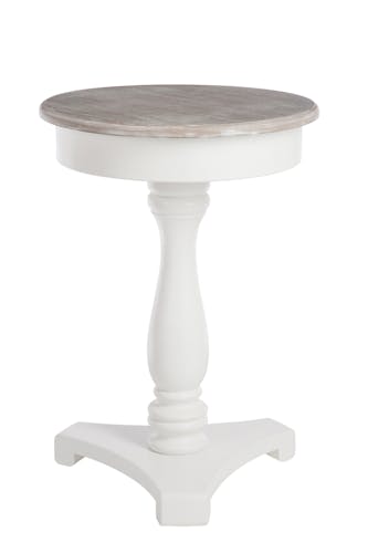 Bout de canapé / table d'appoint ronde en bois blanc, D60xH71cm