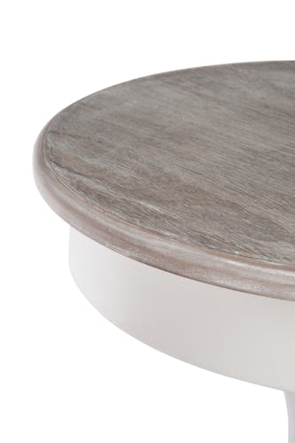 Bout de canapé / table d'appoint ronde en bois blanc, D60xH71cm
