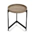 Bout de canapé / Table de chevet plateau rond en bois et trépied en métal noir D40xH50cm