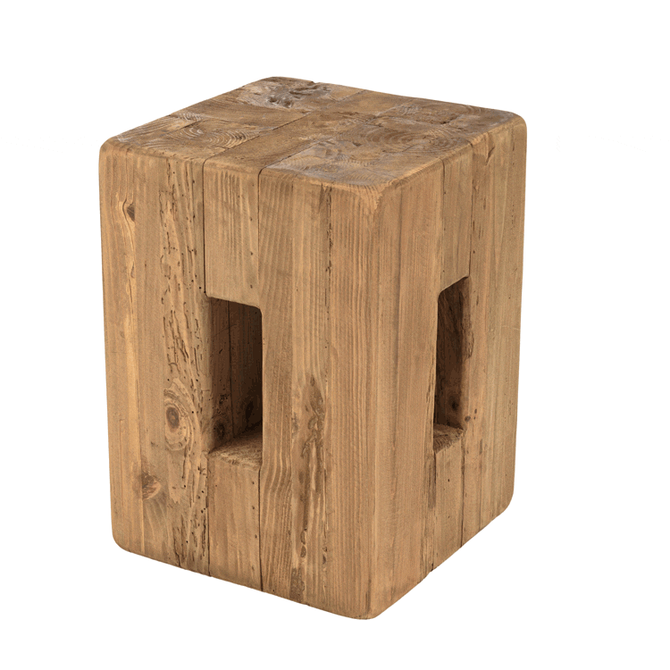 Bout de canapé / tabouret déco pin recyclé DENVER