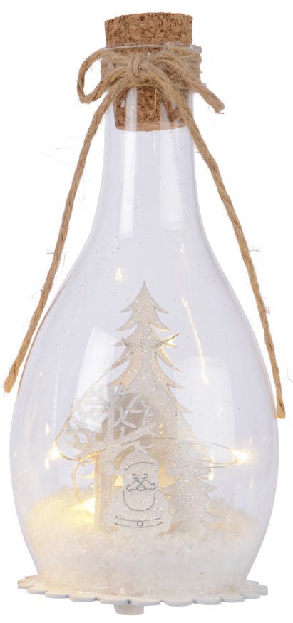 Bouteille lumineuse décor Père Noël à LED
