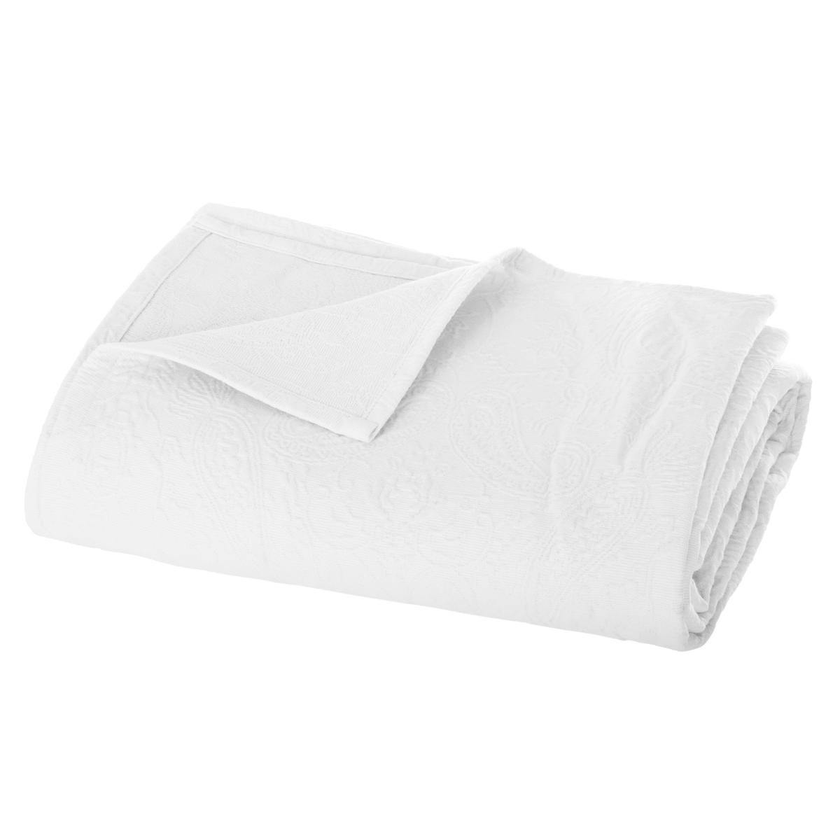 Boutis blanc 240x260cm + 2 taies 65x65cm