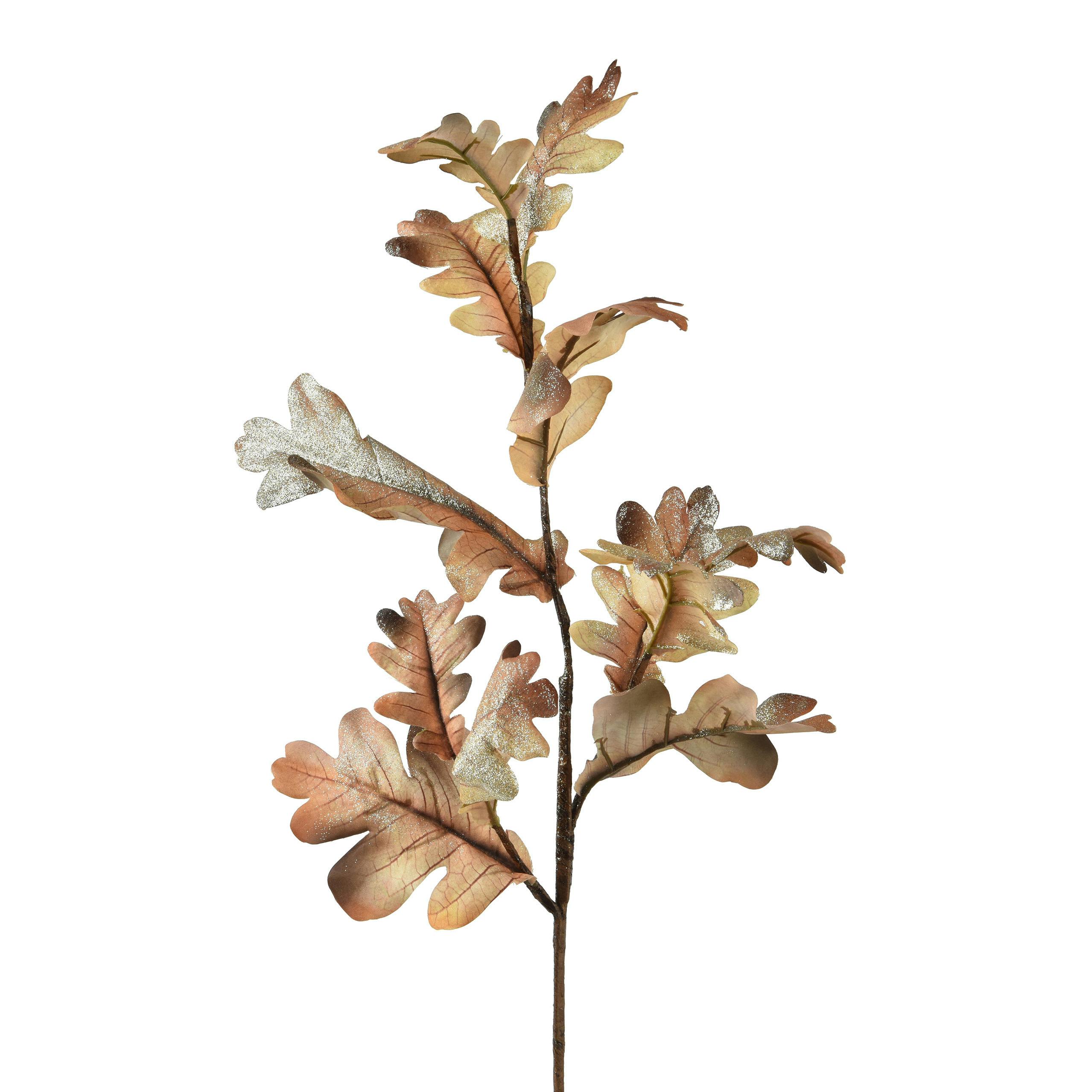Branche artificielle feuilles argentées et dorées 89 cm