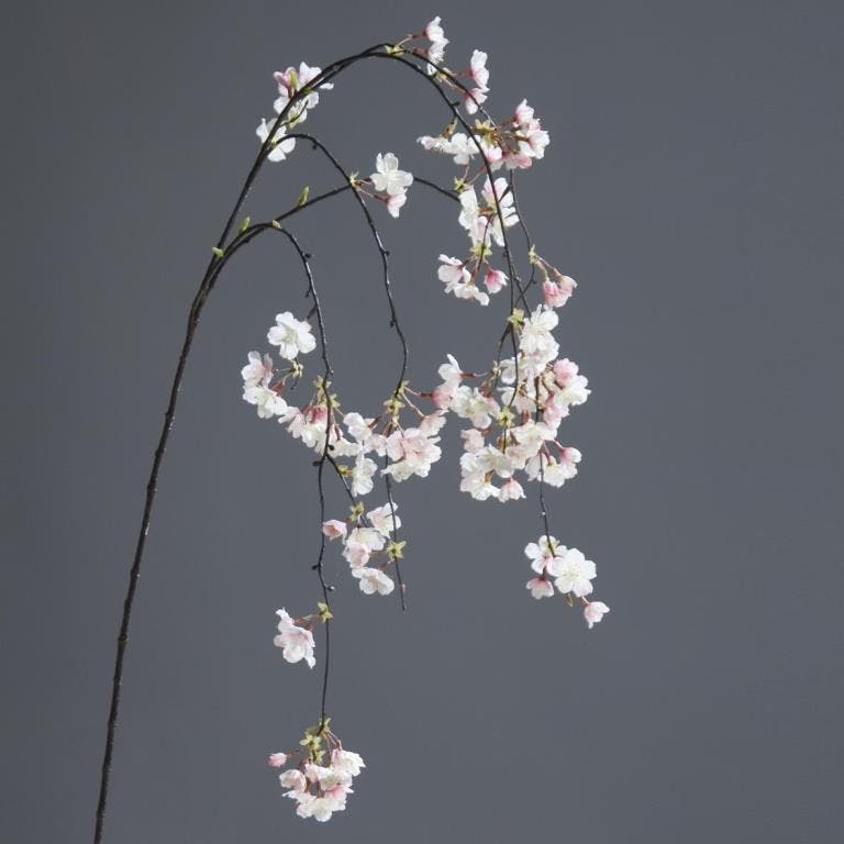 Branche de cerisier en fleurs blanc et rose 119cm