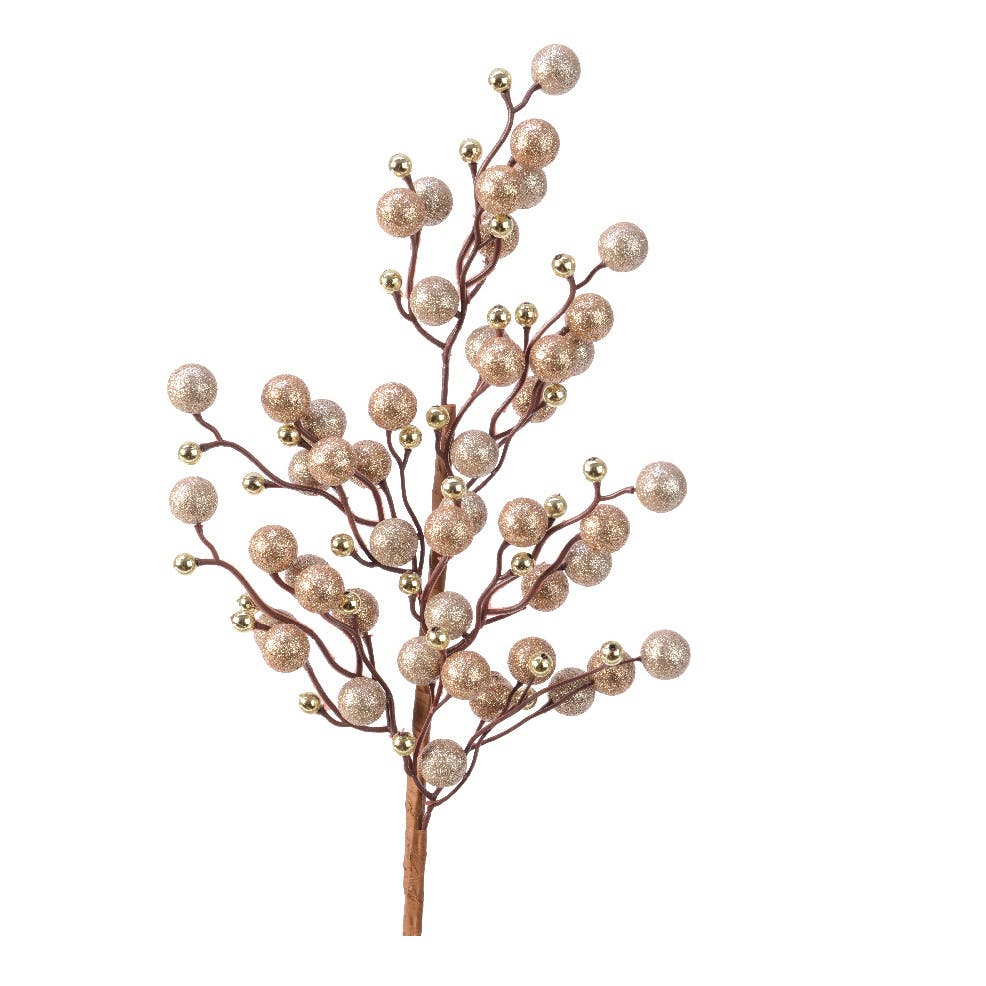 Branche mousse perle / or H60 cm