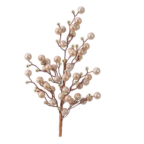 Branche mousse perle / or H60 cm