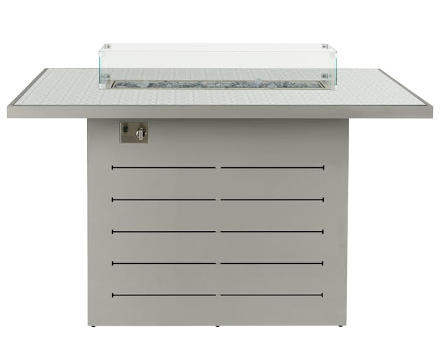 Brasero extérieur table haute en aluminium gris avec plateau motifs graphiques (1 pièce) LANZAROTE
