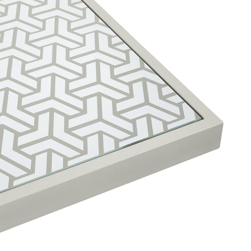 Brasero extérieur table haute en aluminium gris avec plateau motifs graphiques (1 pièce) LANZAROTE