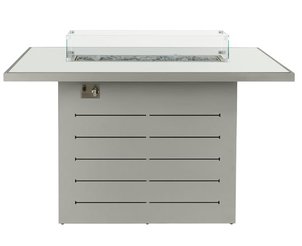 Brasero extérieur table haute en aluminium gris et en verre (1 pièce) LANZAROTE