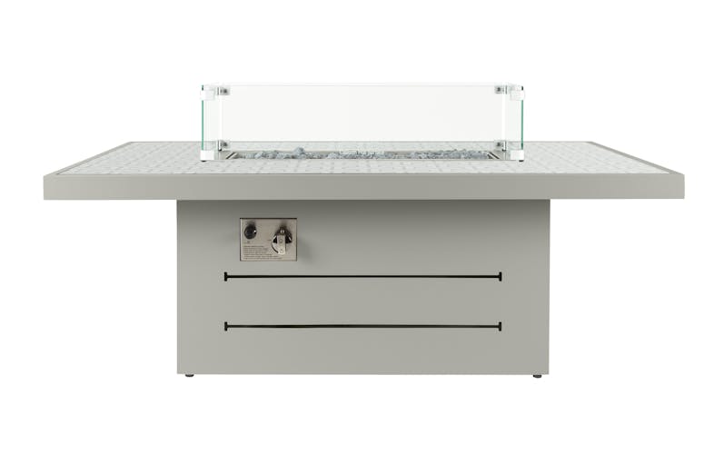 Brasero table basse en aluminium gris et motifs graphiques LANZAROTE