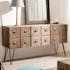 Buffet 2 portes 2 tiroirs pin recyclé 150,5x45x79,5cm ATELIER