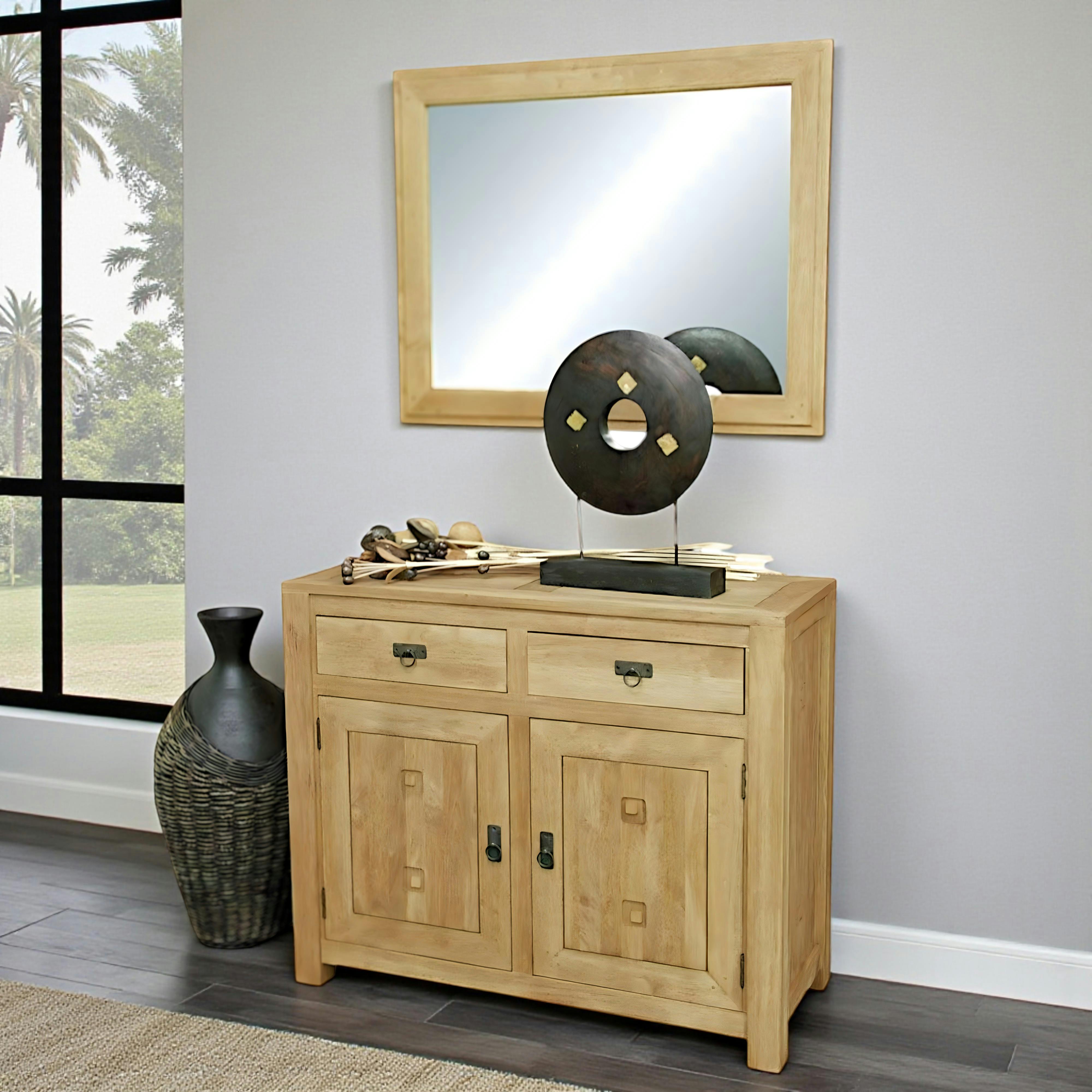 Buffet 2 portes hévéa 110x45x90cm TESSA