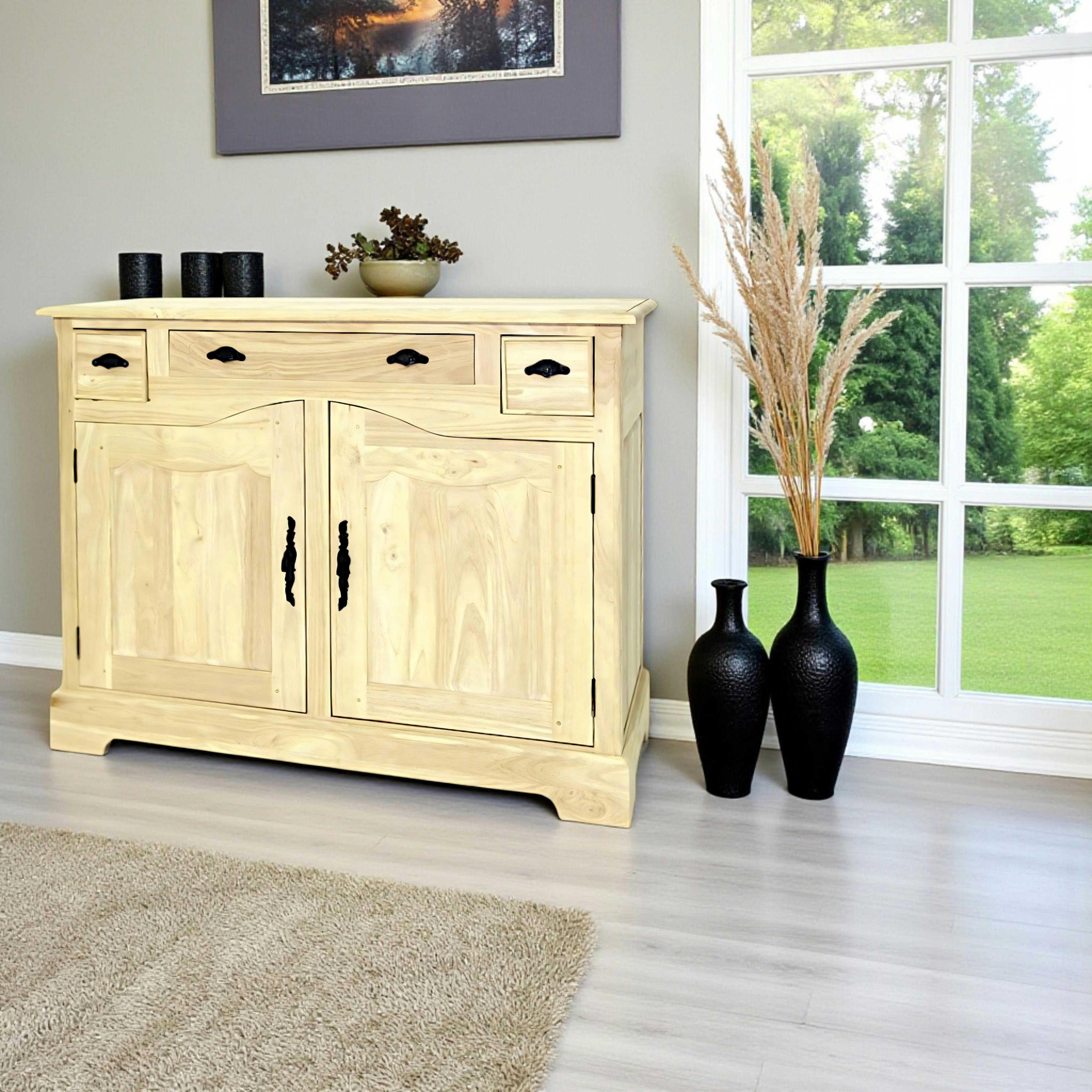 Buffet 2 portes hévéa 115x50x90cm TRADITION