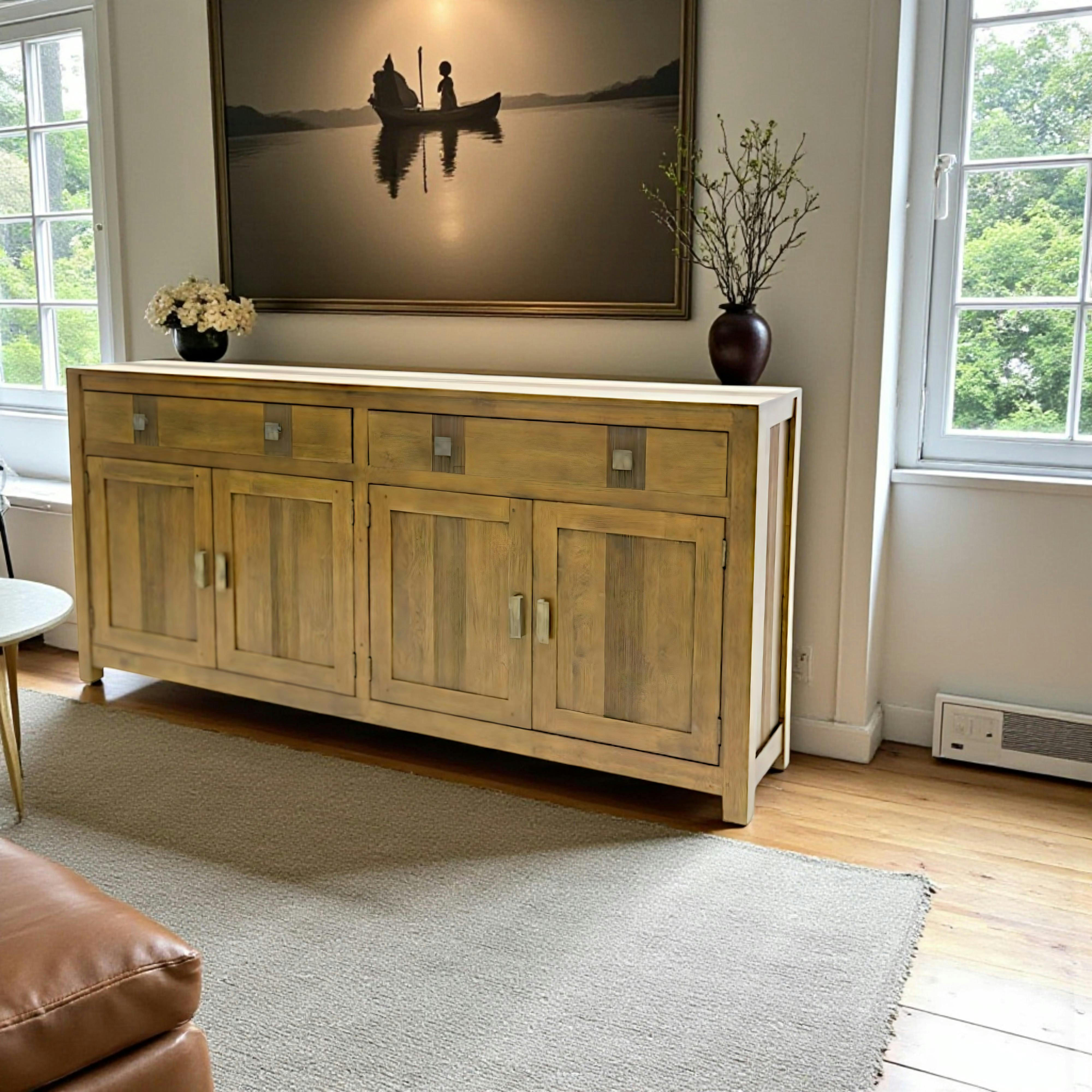 Buffet 4 portes exotique hévéa 180cm GALA