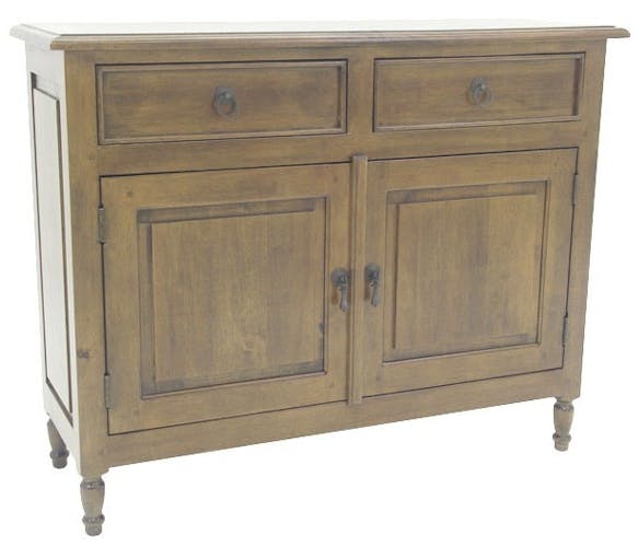 Buffet ancien 2 portes bois massif hévéa 100cm TRADITION