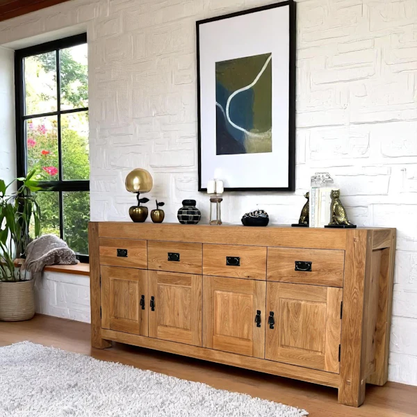 Buffet/bahut 180 cm style nature chêne massif Luxor Buffet/bahut 180 cm style nature chêne massif Luxor
