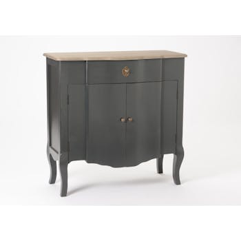 Buffet Baroque 2 portes, 1 tiroir CELESTINE ARDOISE plateau bois naturel 90x40x90cm AMADEUS