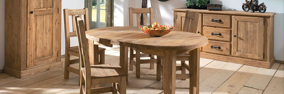 Buffet bas 180cm Pin brossé lasuré LAUSANE