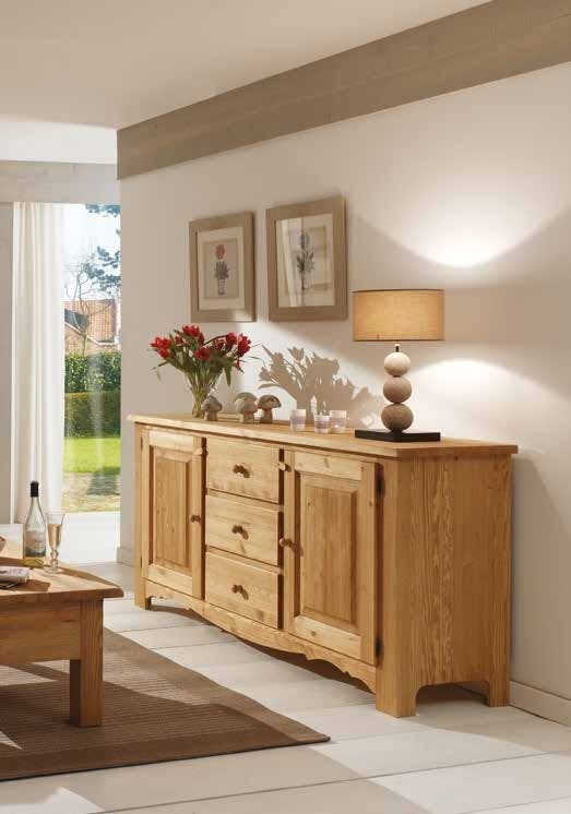 Buffet bas 180cm Pin ciré HANNOVER