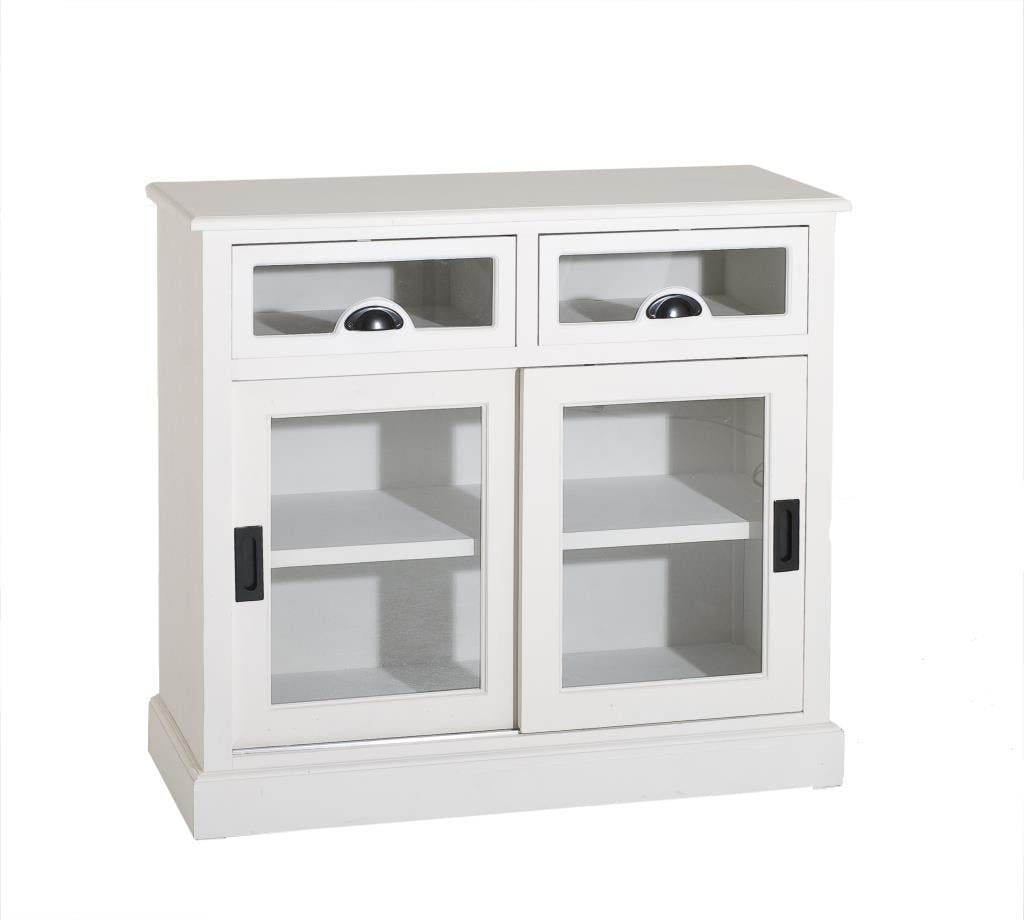 Buffet bas blanc campagne pin 94x40x88 CONSTANCE