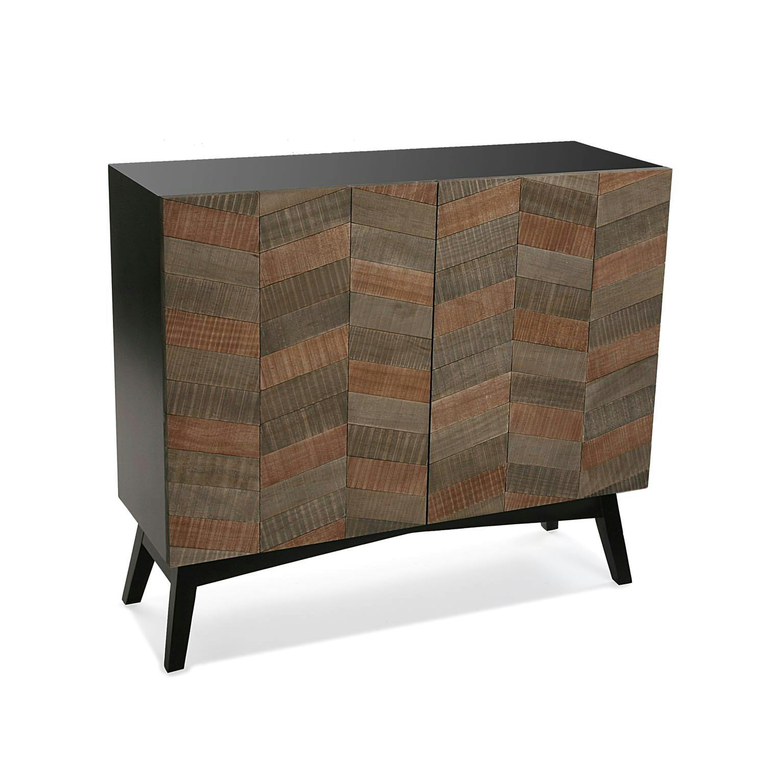 Buffet bas bois 2 portes motifs ethniques CANBERRA