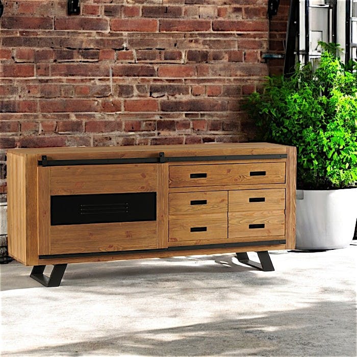 Buffet bas en pin massif brossé GREENWICH