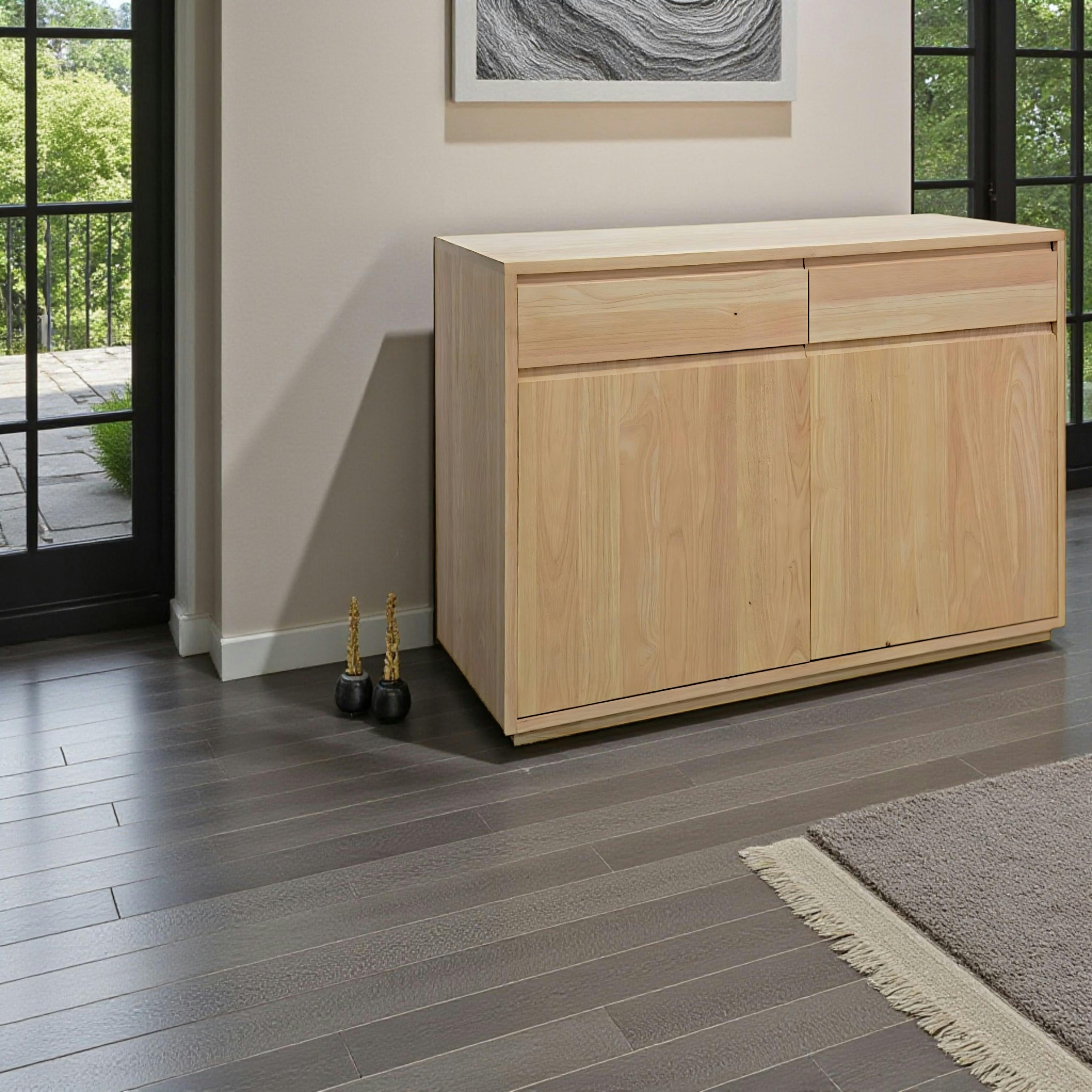 Buffet bas Hévéa 2 portes, 2 tiroirs 106x45x81cm BALTIC
