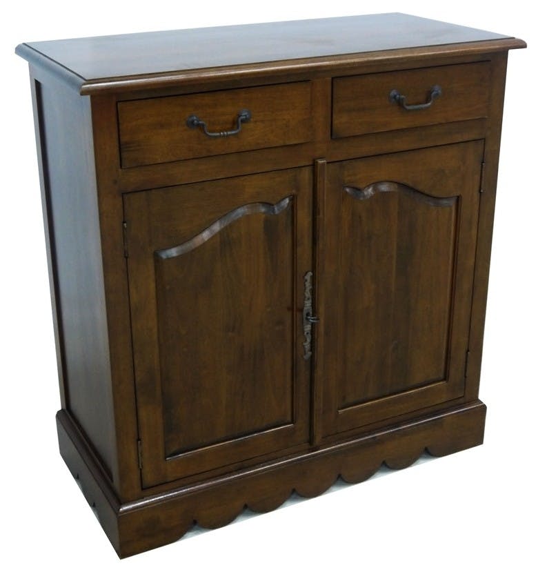 Buffet bas Hévéa 2 portes, 2 tiroirs 94x46x98cm TRADITION